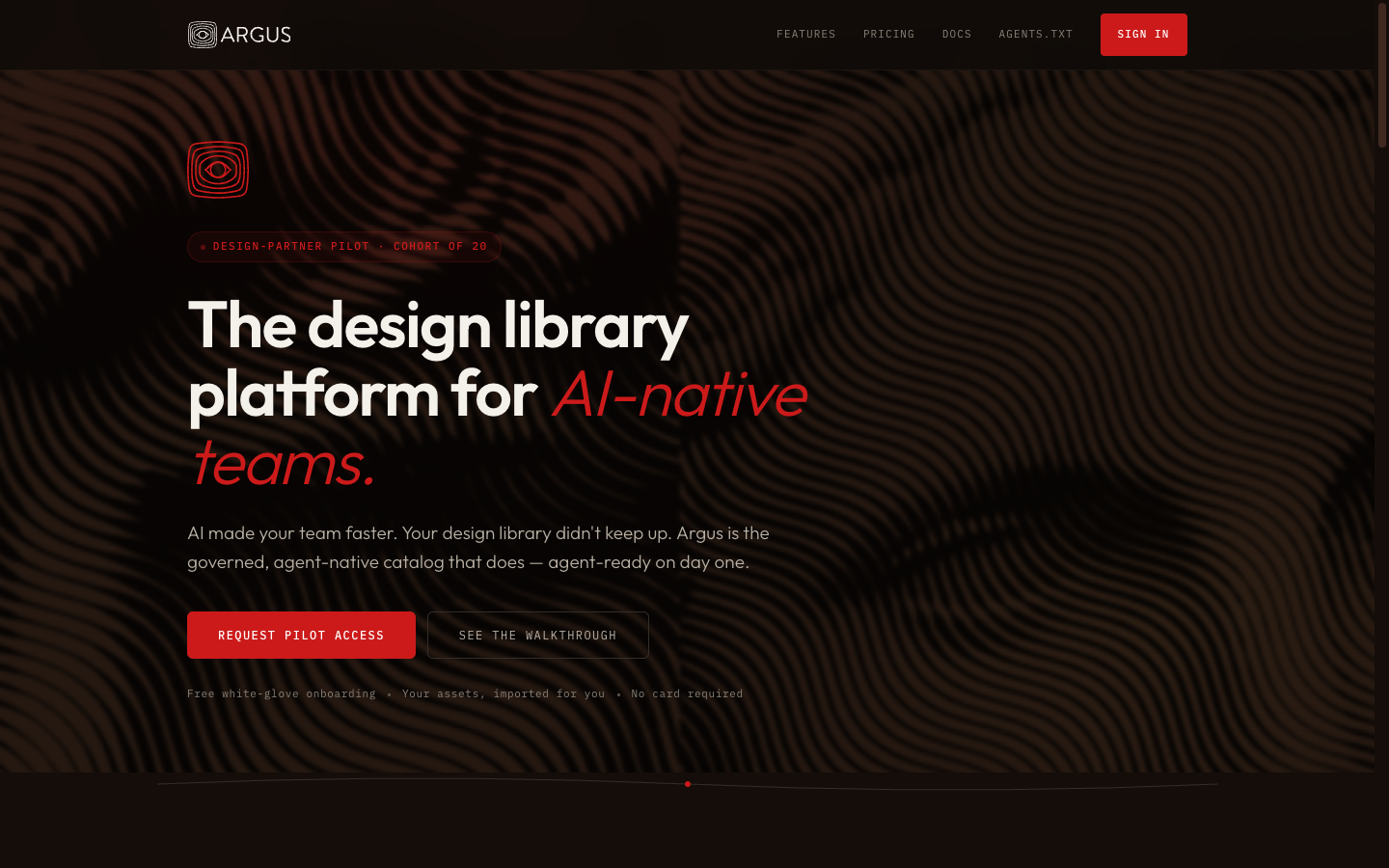 Argus before Oracle Design — generic component styling, inconsistent spacing, no visual identity or brand language